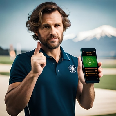 Um homem apresenta um site de apostas esportivas não regulamentado