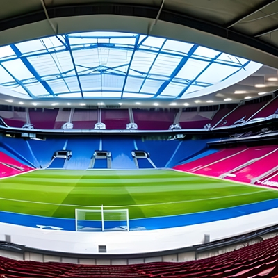 Um estádio de futebol no Brasil