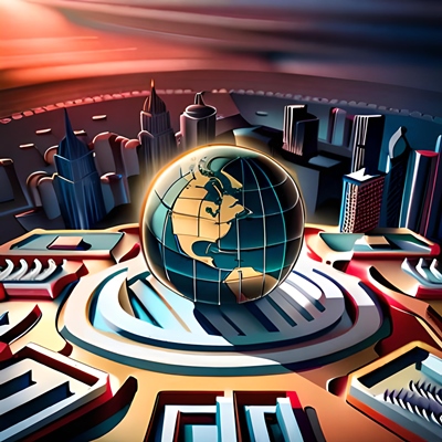 Representação do mundo com um globo