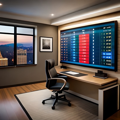 Uma grande tela para controlar apostas esportivas 